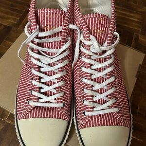 Authentic Celine 2OSS Red Stripe Hi-top